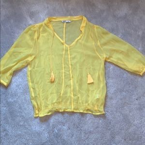 Old Navy yellow sheer top